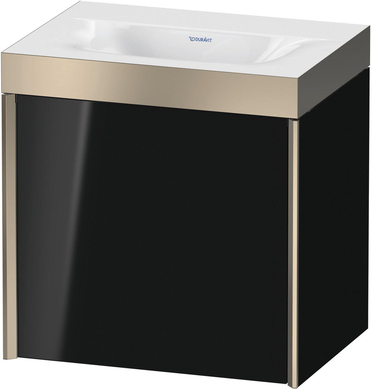 Duravit XViu Waschtischunterbauset 460 mm champagner matt/schwarz hochglanz, 1 Tür rechts
