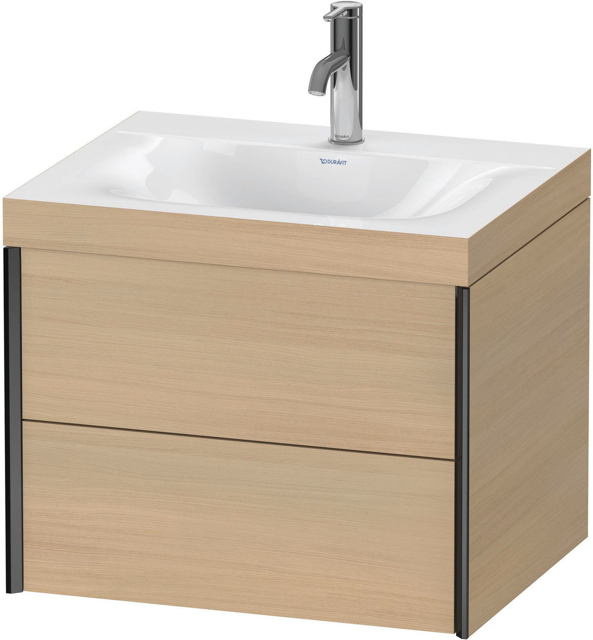 Duravit XViu c-bonded Waschtischunterbauset 600 mm, 2 Schubkästen, Eiche Dunkel Gebürstet