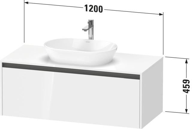 Duravit Ketho.2 Konsolen-Waschtischunterbau 1200 mm Eiche Terra – 1 Auszug, wandhängend