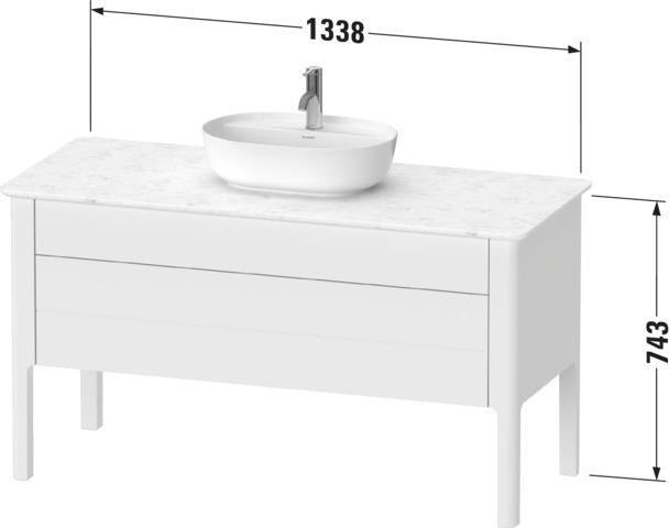 Duravit Luv Waschtischunterbau bodenstehend 1338 mm Weiß Seidenmatt mit Tip-On-Technik