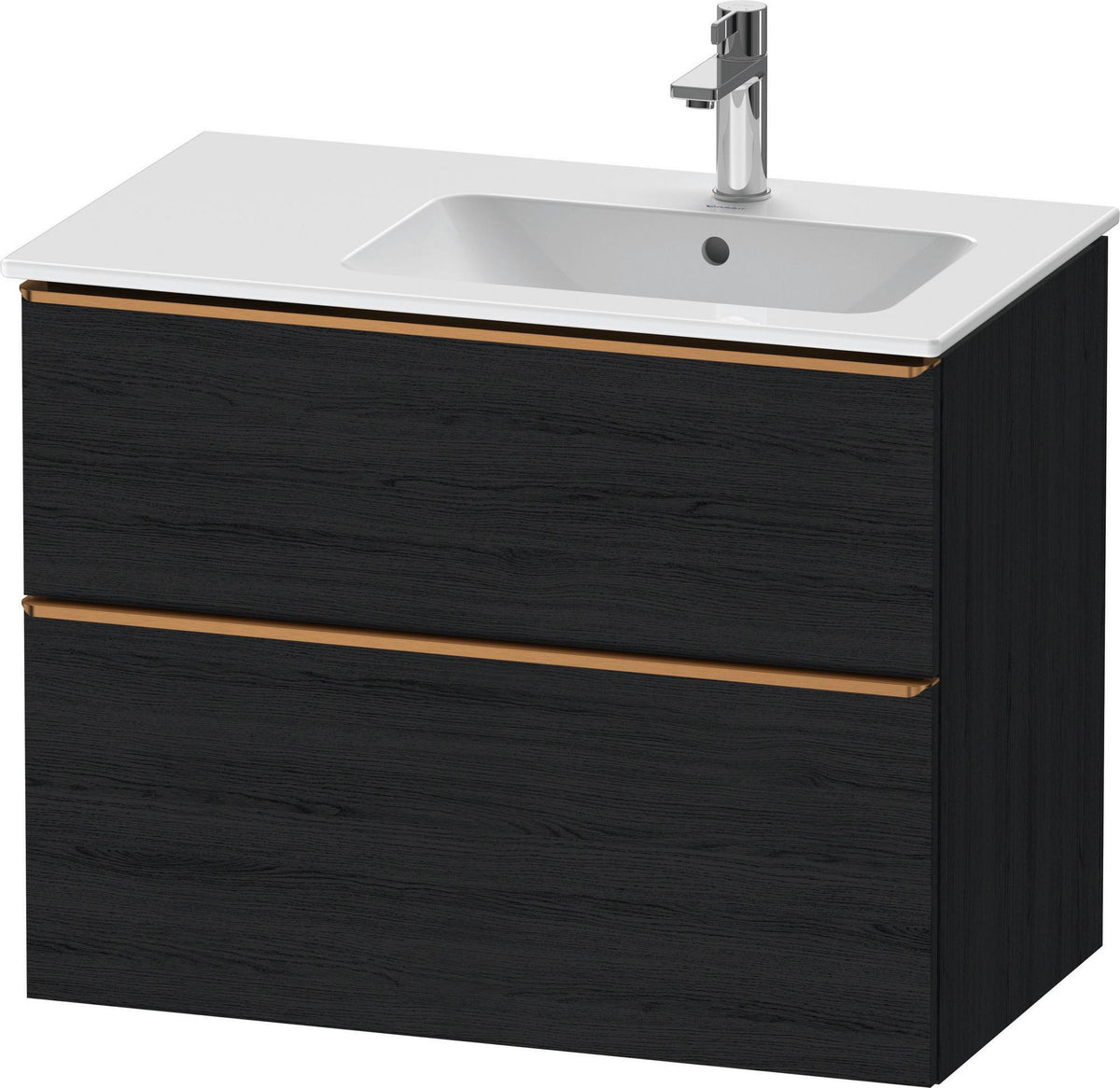 DURAVIT D-Neo Waschtischunterbau 810 mm Weiß Matt mit Bronze Griff und Soft-Close