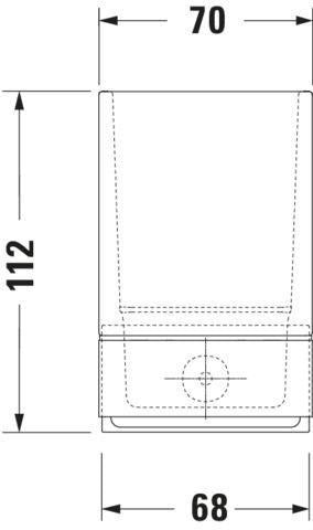 Duravit Karree Zahnputzbecher Chrom mit weißem Matt-Becher, 100x69x110 mm, Wandmontage