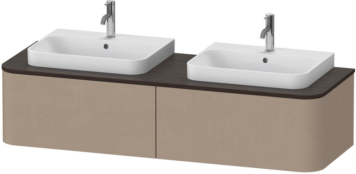 Duravit Happy D.2+ Konsolenwaschtischunterbau 1600 mm taupe supermatt mit Tip-On Technik