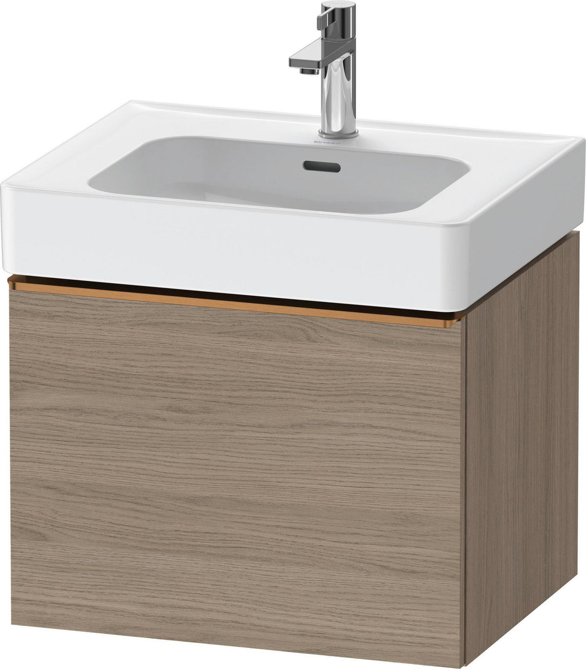 DURAVIT D-Neo Waschtischunterbau 584 mm Eiche Schwarz Matt mit Bronze Griff