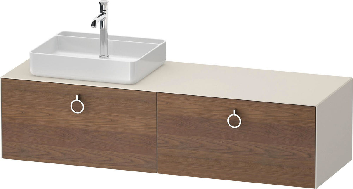 DURAVIT White Tulip Konsolenwaschtischunterbau 1600 mm wandhängend Weiß Seidenmatt 2 Auszüge