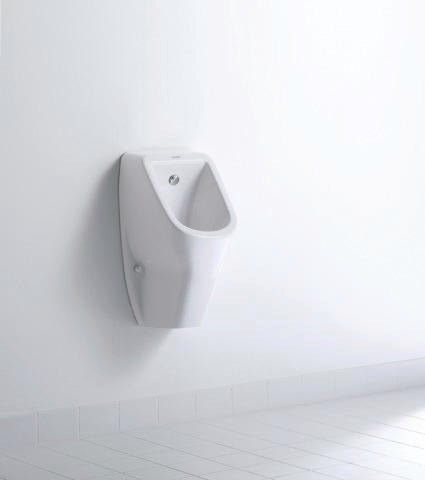 Duravit D-Code Urinal weiß spülrandlos mit Fliege Zulauf hinten 305 mm