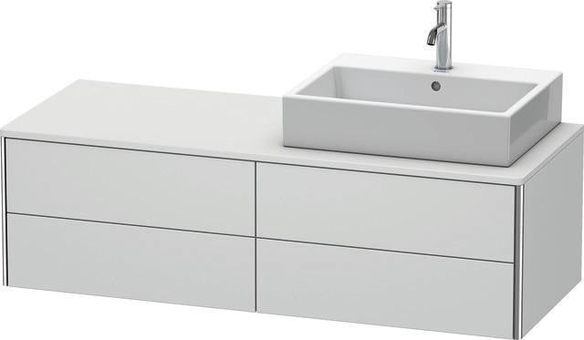 Duravit XSquare Waschtischunterbau 1400 mm mit Schubkasten, Becken rechts, s-matt