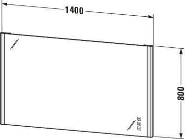 DURAVIT XSquare XS7011 Wandspiegel 600x800 mm mit Licht, Heizung & berührungsloser Bedienung
