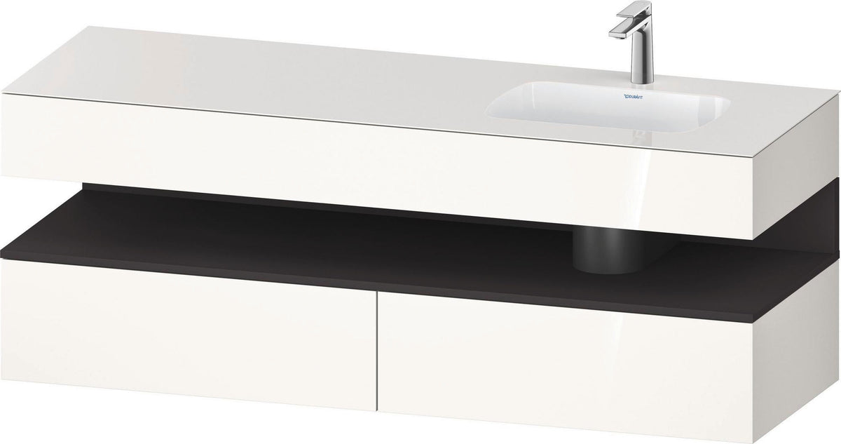 DURAVIT Qatego Einbauwaschtisch mit Konsolenwaschtischunterbau 1600 mm Weiß Matt