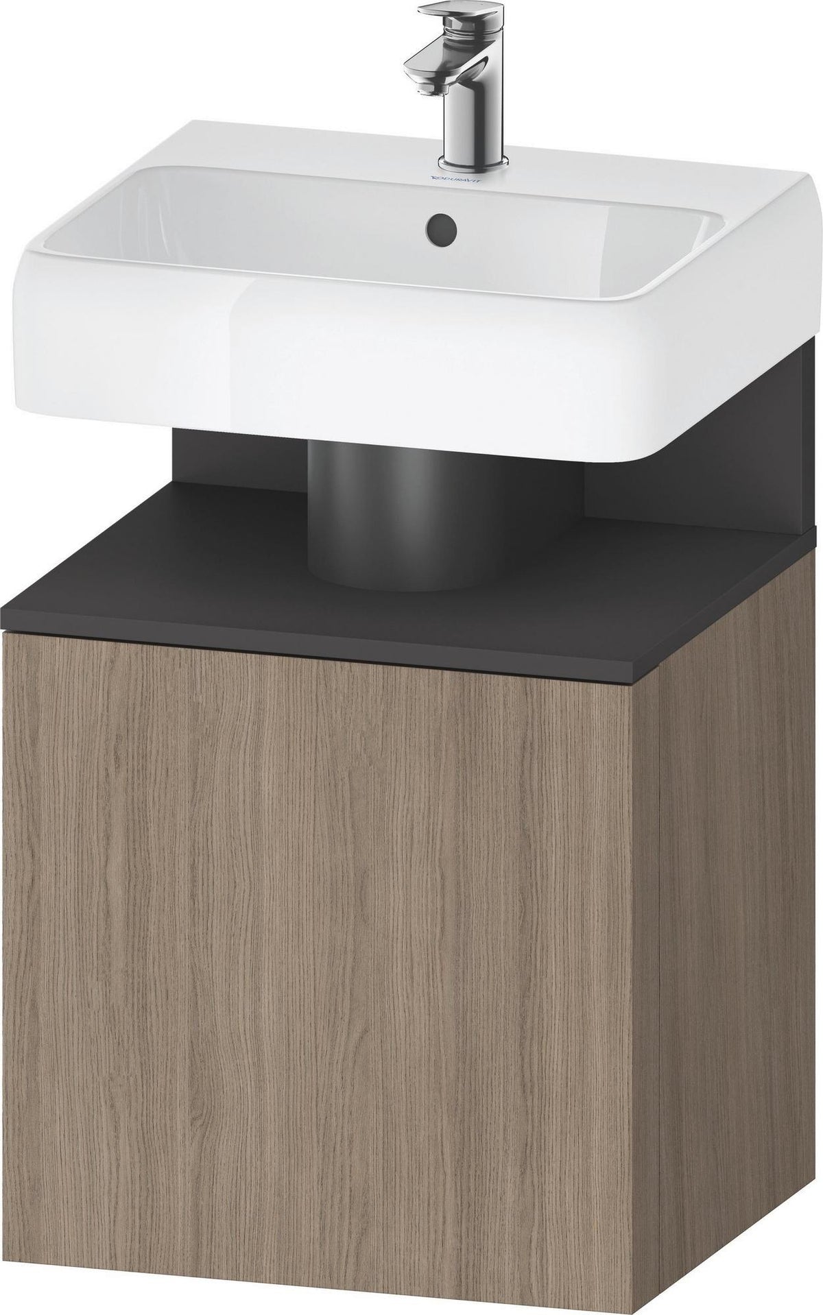 DURAVIT Qatego Waschtischunterbau 490 mm Eiche Terra Matt, wandhängend, 1 Tür links, Tip-On