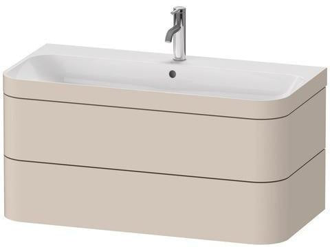 DURAVIT Waschtischset Happy D.2 Plus 2 Schubkästen 975x490 mm eiche hell taupe supermatt