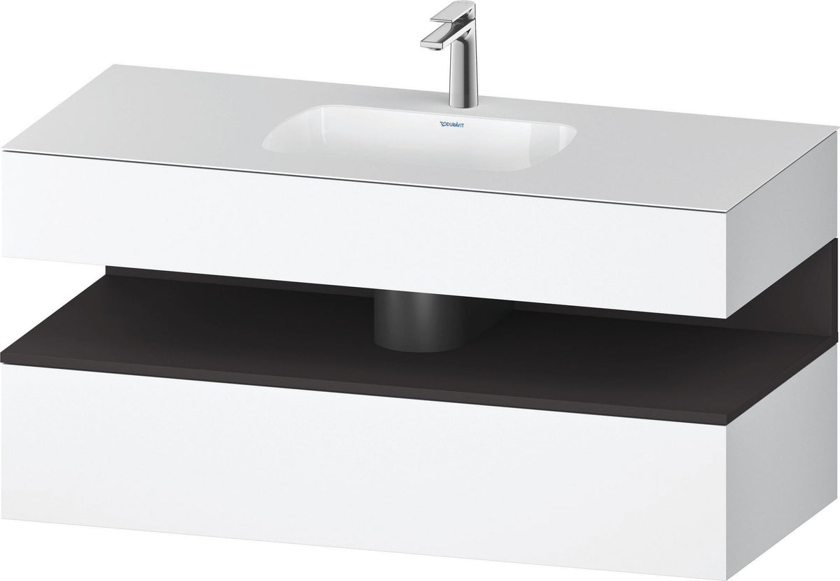DURAVIT Qatego Studio F. A. Porsche Einbauwaschtisch mit Konsolenwaschtischunterbau 1200 mm Weiß Matt