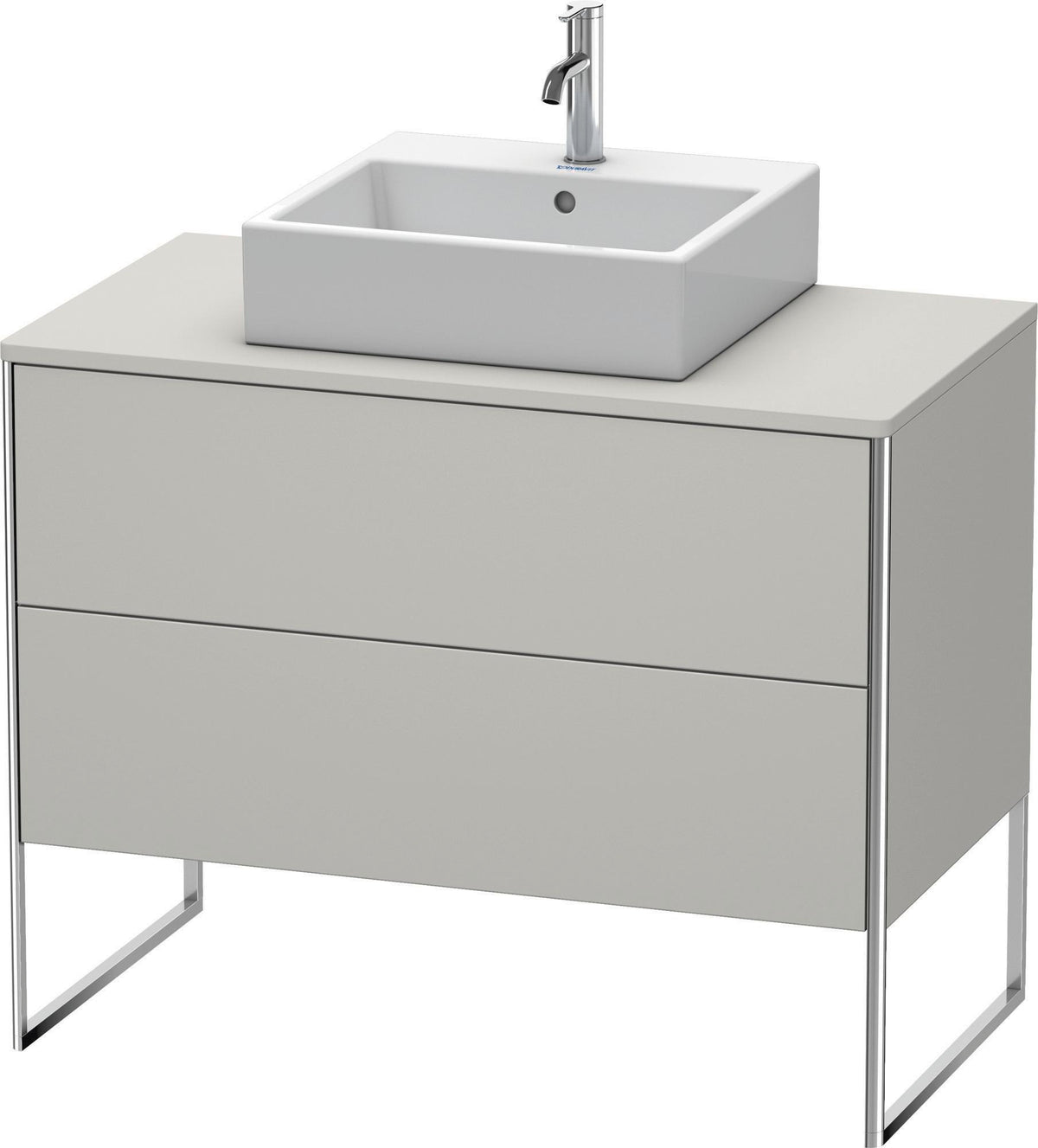 DURAVIT XSquare Waschtischunterbau betongrau matt 1000 mm mit 2 Schubkästen und Tip-On-Technik