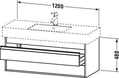 DURAVIT Ketho Waschtischunterbau wandhängend 1200 mm, 2 Schubkästen, weiß matt, für Vero 032912