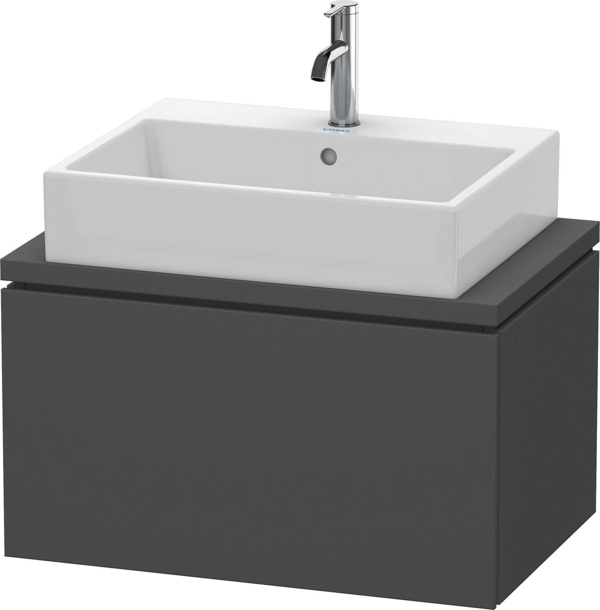DURAVIT L-Cube Konsolenwaschtischunterbau 720 mm betongrau matt mit Tip-on-Auszug