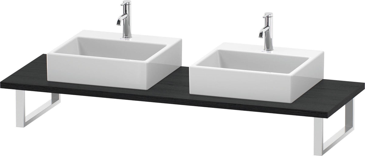 Duravit L-Cube Konsole variabel – 2 Ausschnitte, 550 mm Tiefe, Weiß Matt