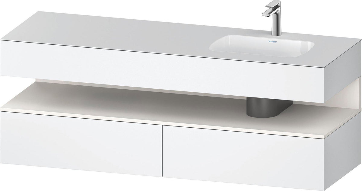 DURAVIT Qatego Einbauwaschtisch mit Konsolenwaschtischunterbau 1600 mm Weiß Matt