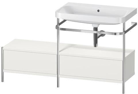 Duravit Waschtischset HAPPY D.2 PLUS 1400x490mm ein Hahnloch taupe supermatt