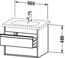DURAVIT Ketho Waschtischunterbau wandhängend 600 mm, 2 Schubkästen, weiß matt