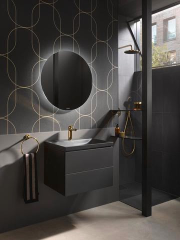 DURAVIT Wandanschlussbogen 55x102 mm rund in Gold poliert – Brausen und Zubehör