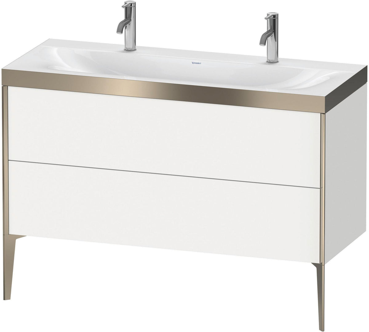 DURAVIT XViu c-bonded Waschtischunterbauset 1200 mm, weiß seidenmatt, bodenstehend, 2 Auszüge