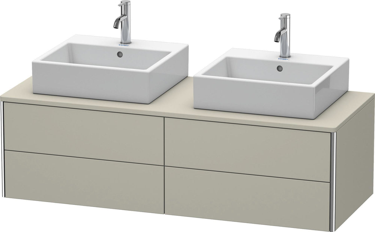 DURAVIT XSquare Waschtischunterbau 1400 mm, 4 Schubkästen, wandhängend, Betongrau Matt