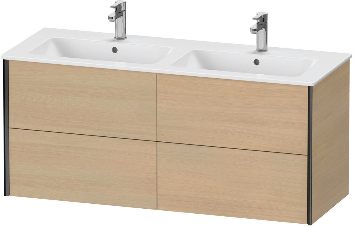 Duravit XViu Waschtischunterbau wandhängend 1280 mm, 4 Schubkästen, champagner matt/weiß matt