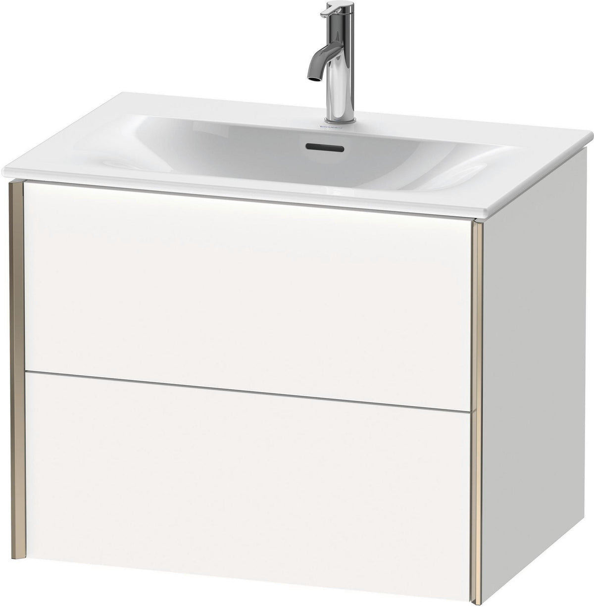DURAVIT XViu Waschtischunterbau wandhängend 710 mm, 2 Schubladen, champagner matt/weiß matt