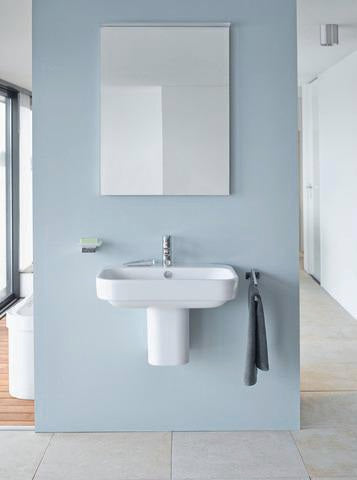 DURAVIT Waschtisch Happy D.2 650 mm mit Überlauf, 1 Hahnloch, wandhängend, weiß