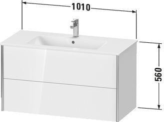 Duravit Waschtischunterbau XVIU 1010 mm 2 Schubkästen Nussbaum für ME by Starck