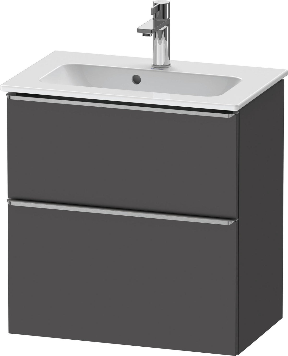 Duravit D-Neo Waschtischunterbau 610 mm betongrau matt mit Soft-Close und Bronze-Griff