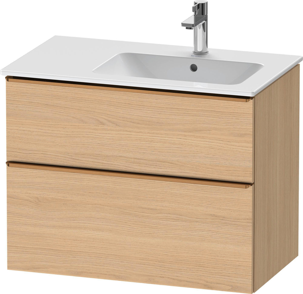 DURAVIT D-Neo Waschtischunterbau 810 mm Weiß Matt mit Bronze Griff und Soft-Close