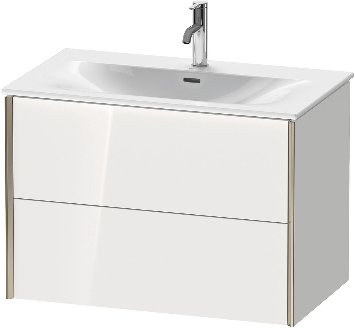 DURAVIT XViu Waschtischunterbau wandhängend 810 mm anthrazit matt mit 2 Schubkästen und Tip-on Technik