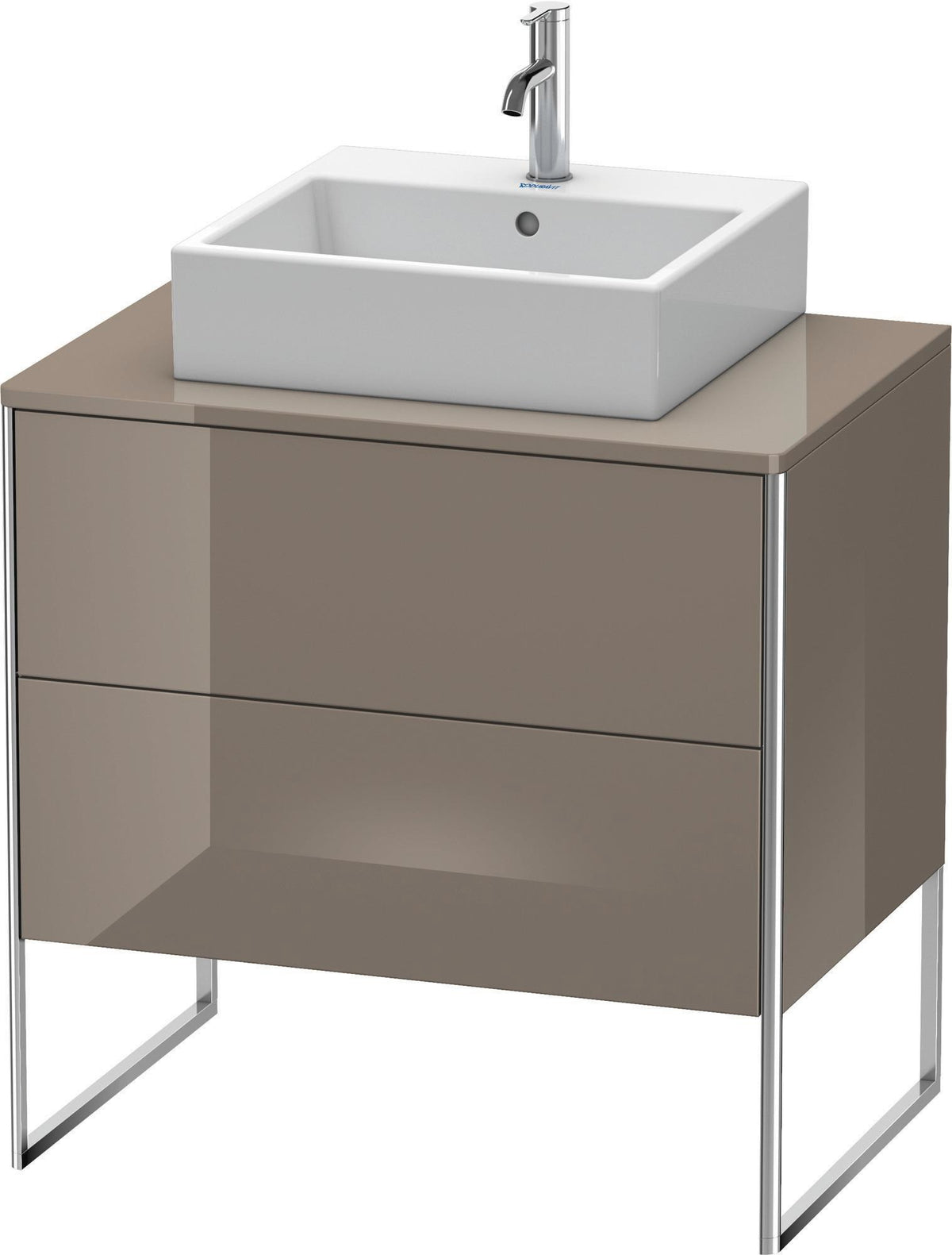 Duravit XSquare Waschtischunterbau bodenstehend 800 mm Flannel Grey Hochglanz mit 2 Auszügen