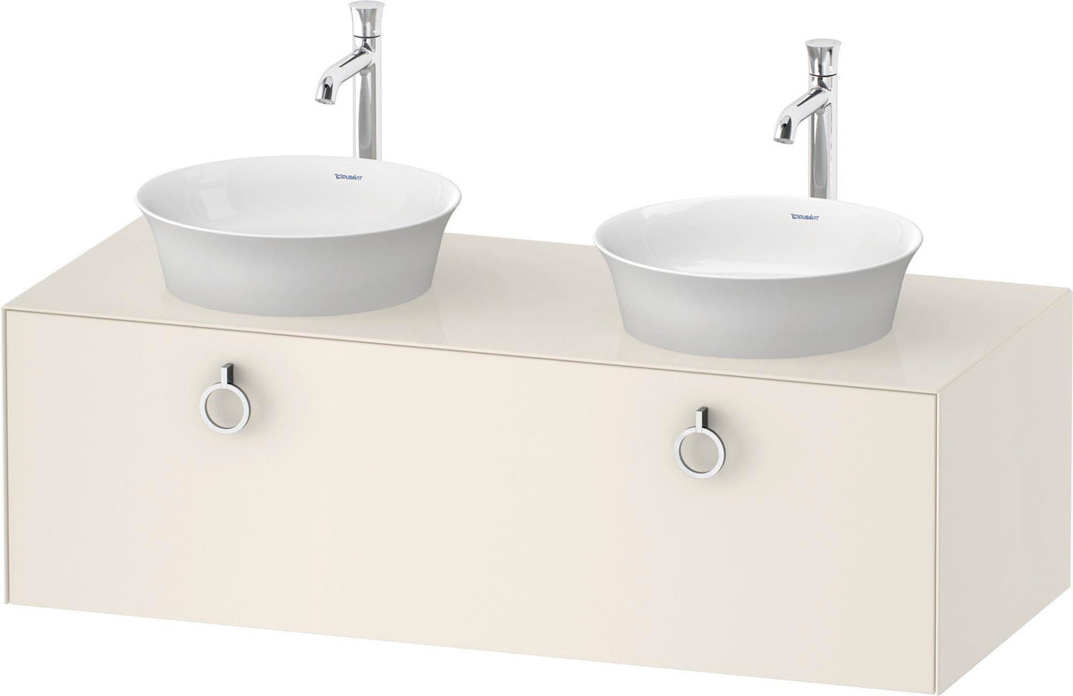 Duravit White Tulip Konsolenwaschtischunterbau 1300 mm Eiche mitte, 1 Auszug, weiß seidenmatt