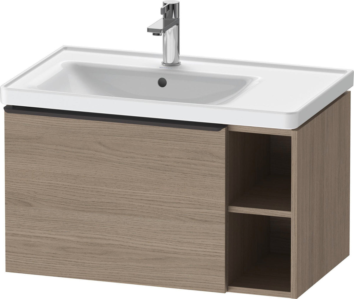 Duravit D-Neo Waschtischunterbau 784 mm Eiche Terra Matt mit Auszug und Soft-Close