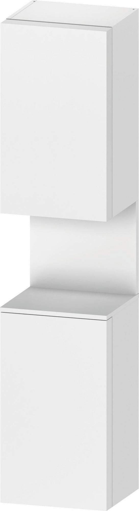 DURAVIT Qatego Hochschrank 400 mm, 2 Türen, weiß Hochglanz, Eiche Schw. Matt