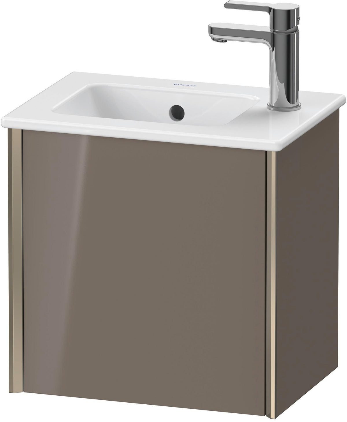 Duravit XViu Waschtischunterbau wandhängend 410 mm, 1 Tür links, flannel grey seidenmatt