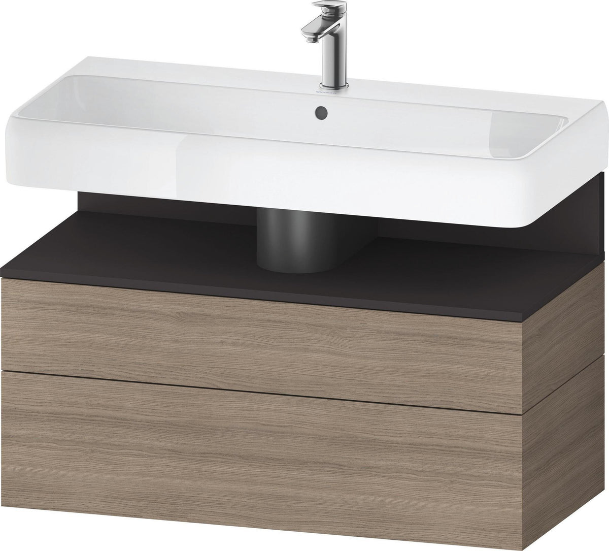 Duravit Qatego Waschtischunterbau 990 mm Eiche Terra Matt mit Tip-On Technik