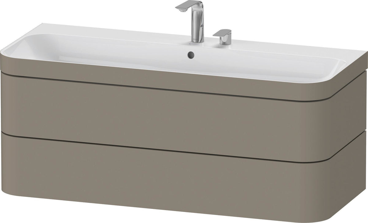 Duravit Happy D.2 c-bonded Waschtischset 1175 mm wandhängend mit 2 Schubkästen und Tip-on Technik