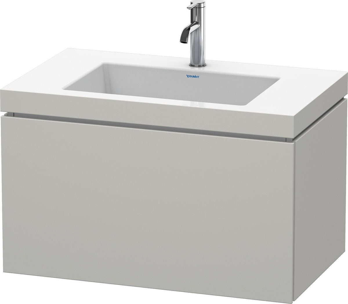 Duravit L-Cube c-bonded Waschtischset 800 mm mit Vero Air, betongrau matt, 1 Auszug, wandhängend