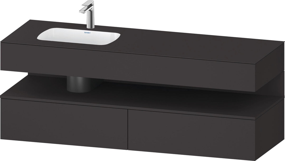 DURAVIT Qatego Studio F. A. Porsche Einbauwaschtisch mit Konsolenwaschtischunterbau 1600 mm Weiß Matt