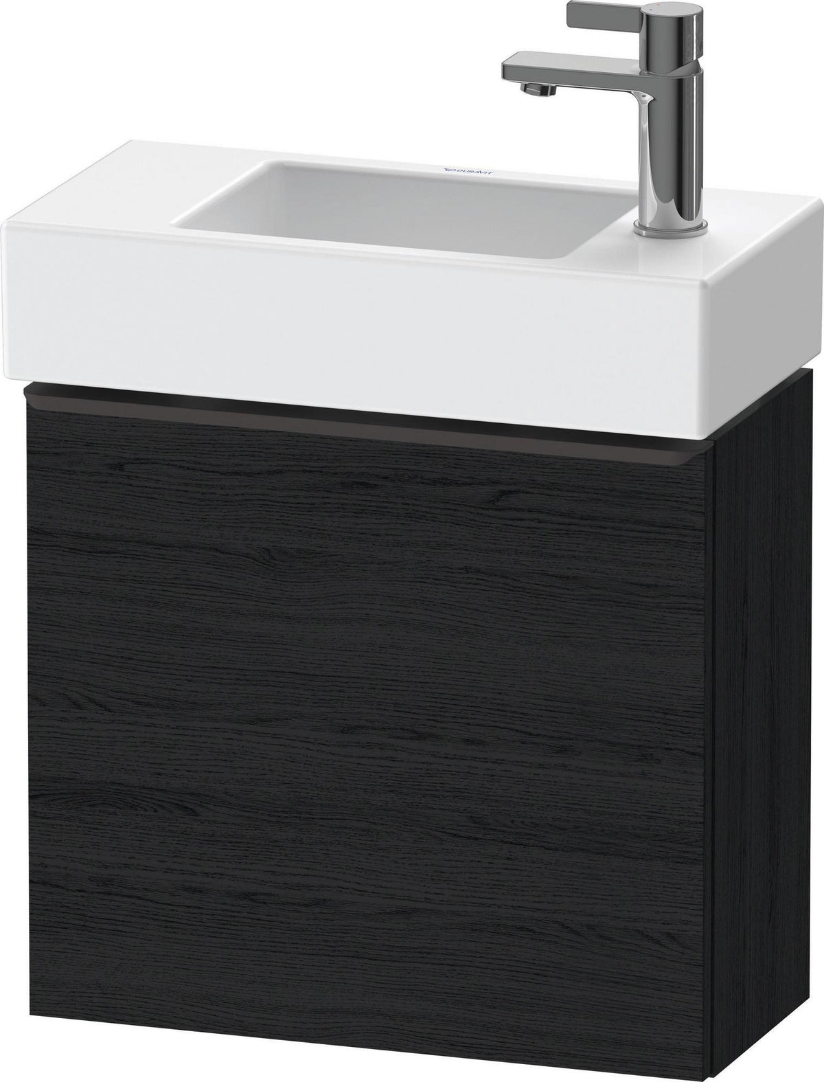 DURAVIT D-Neo Waschtischunterbau 484 mm Eiche Schwarz Matt, 1 Tür, Bronze Griff