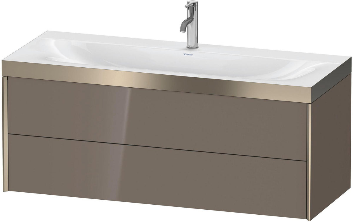 Duravit XViu c-bonded Waschtischunterset 1200 mm, 2 Schubkästen, champagner matt / dolomiti grey