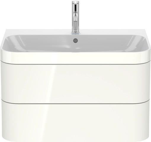 Duravit Waschtischset Happy D.2 Plus, 2 Schubkästen, 775x490 mm, Einrichtungssystem Ahorn Mitte Taupe Supermatt