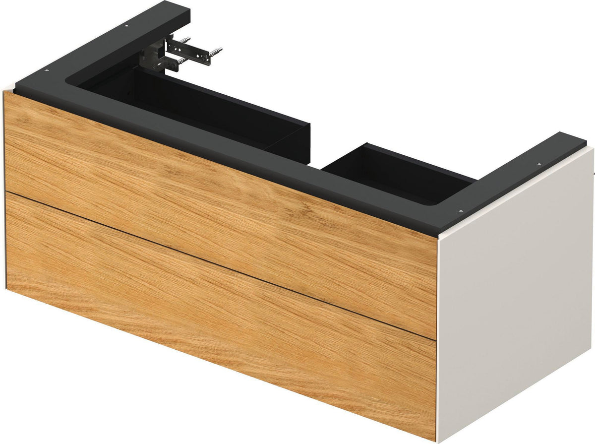 DURAVIT White Tulip Waschtischunterbau 984 mm, 2 Schubkästen, Nussbaum/Taupe Hochglanz