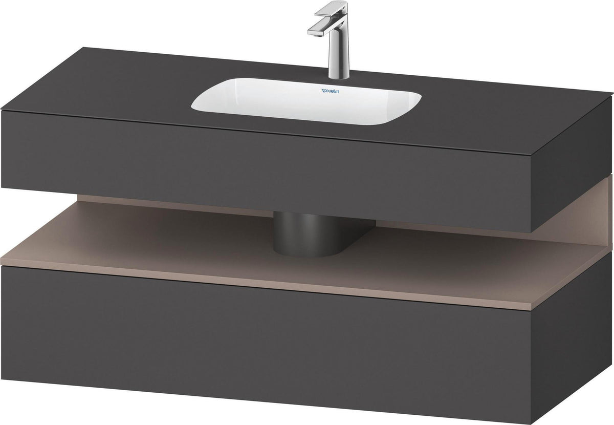 DURAVIT Qatego Studio F. A. Porsche Einbauwaschtisch mit Konsolenwaschtischunterbau 1200 mm Weiß Matt