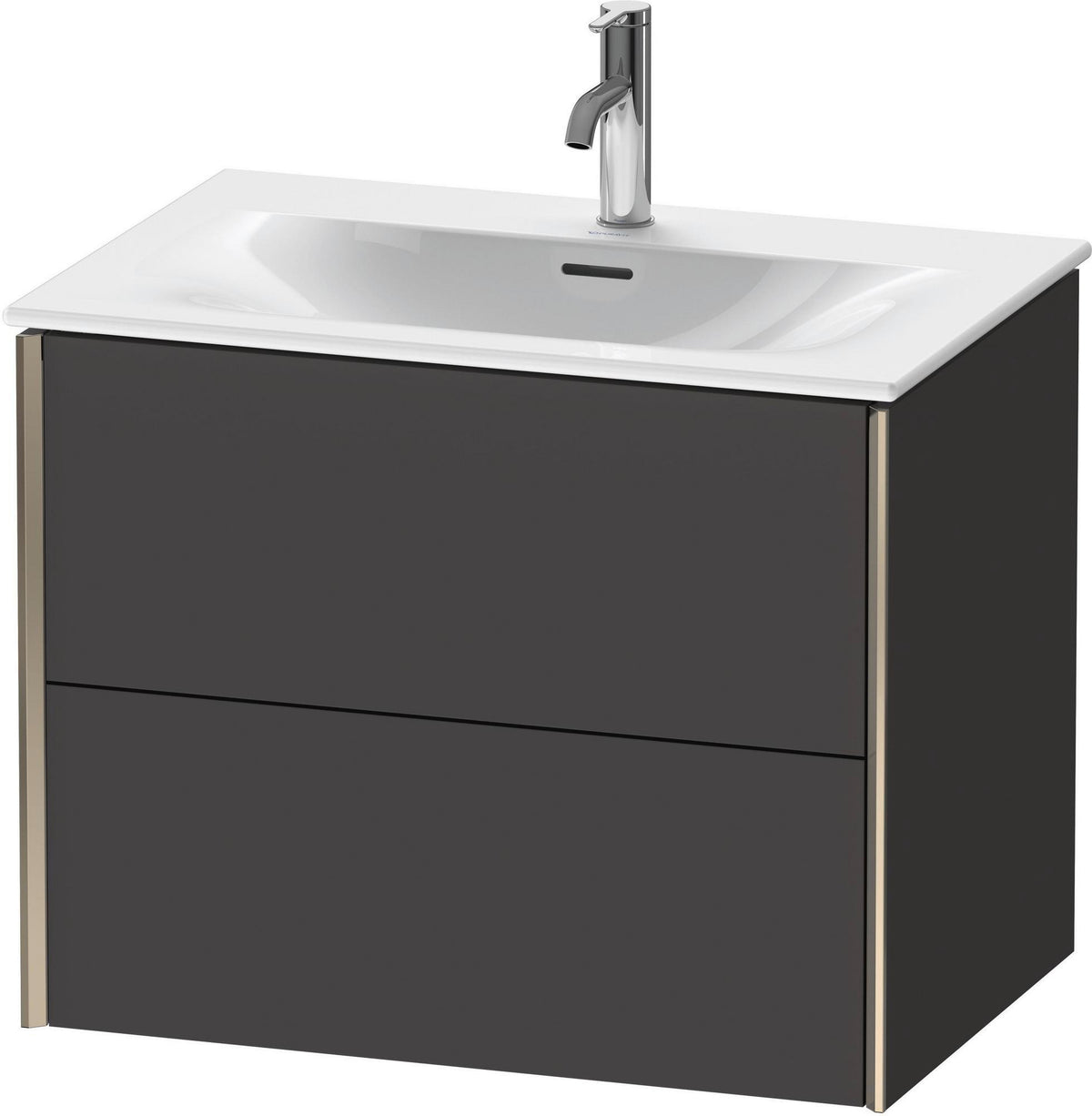 DURAVIT XViu Waschtischunterbau wandhängend 710 mm anthrazit mit 2 Schubkästen