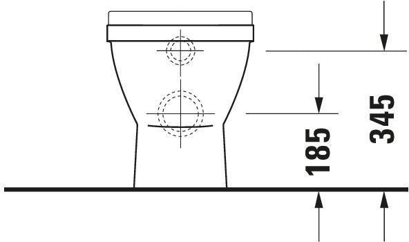DURAVIT Stand-WC Starck 3 560 mm Tiefspüler, Abgang waagerecht, weiß