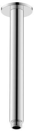 DURAVIT Brausearm Decke L325mm rund Schwarz Matt – Messing, 1/2 Zoll, mit Rosette
